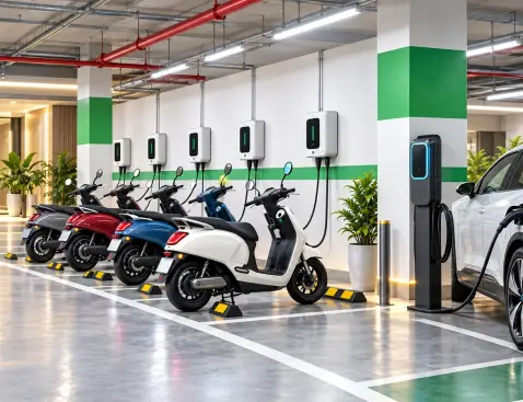 Kết hợp trạm sạc xe máy và ô tô AC tại chung cư