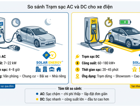 TRẠM SẠC XE ĐIỆN AC VS DC – SO SÁNH KỸ THUẬT & ỨNG DỤNG THỰC TẾ