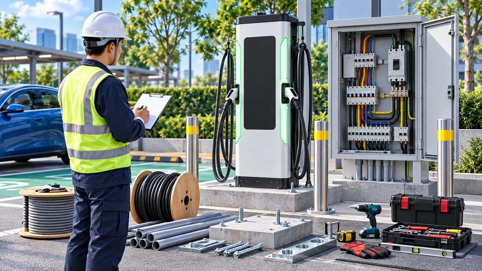 Các hạng mục thiết bị điện và vật tư ảnh hưởng đến chi phí lắp trạm sạc